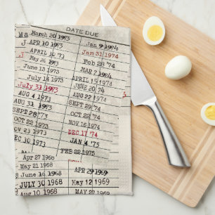 Linge De Cuisine Cartes de bibliothèque rétro