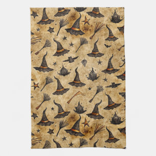 Linge De Cuisine Casquettes vintages sorcières et Broomsticks Motif