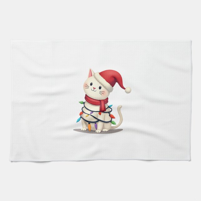 Linge De Cuisine Cat Christmas Tree Christmas (2) (Horizontal)