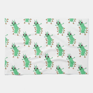 Linge De Cuisine Caterpillar verte