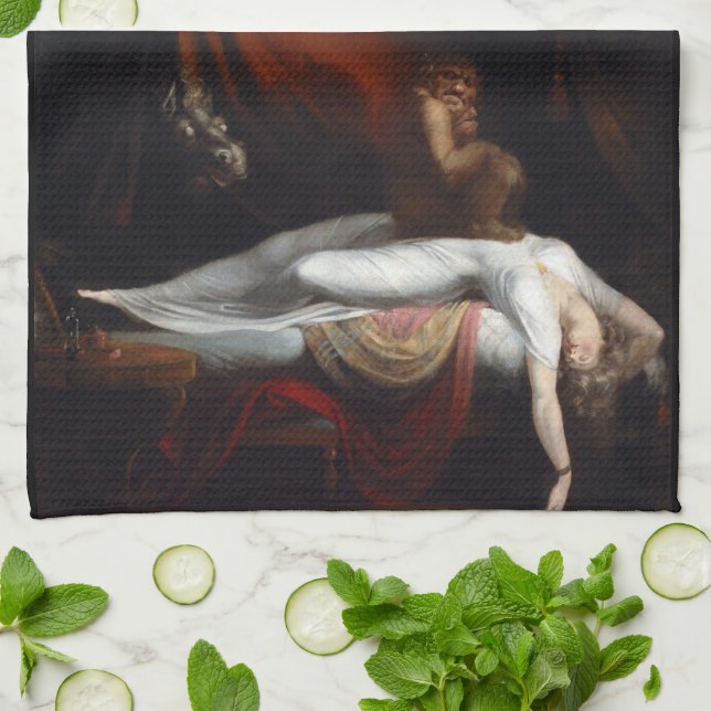 Linge De Cuisine Cauchemar par Henry Fuseli Gothic Macabre Dark Art (Plié)