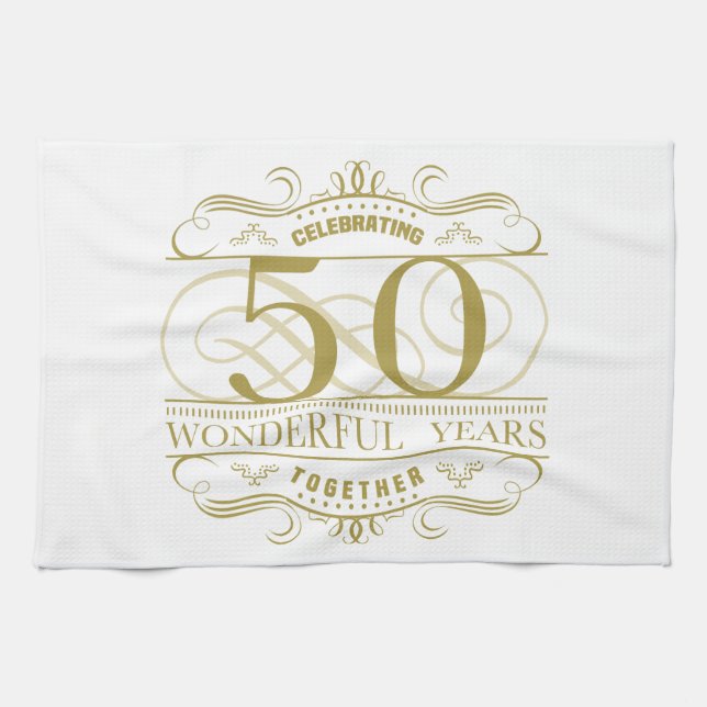 Linge De Cuisine Célébration du 50e anniversaire (Horizontal)