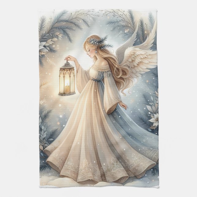 Linge De Cuisine Celestial Winter Angel Lantern of Peace (Vertical)