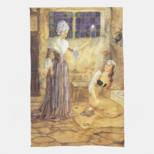 Linge De Cuisine Cendrillon de conte de fée vintage avec Fairy Gomè