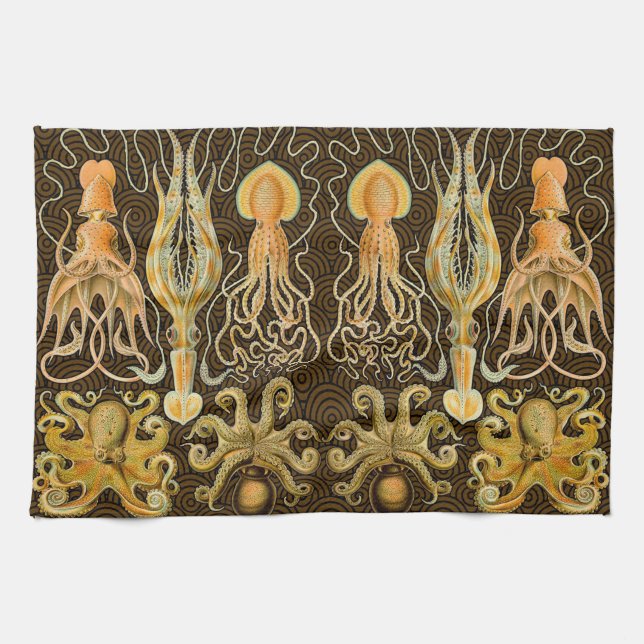 Linge De Cuisine Cephalopod poulpe calmar Nature marine (Horizontal)