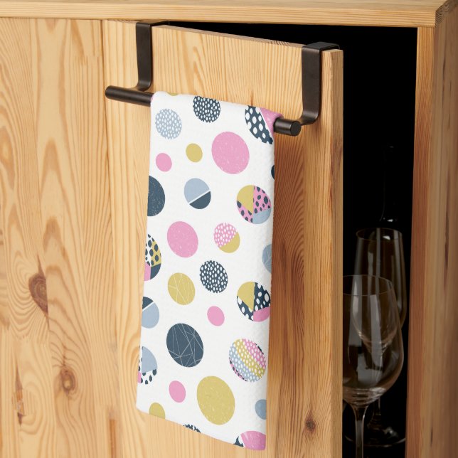 Linge De Cuisine Cercles colorés (Pliage en tiers)