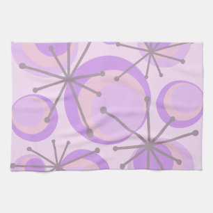 Linge De Cuisine Cercles du milieu du siècle Starburts Lavender