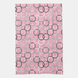 Linge De Cuisine Cercles modernes de la moitié du siècle, rose de