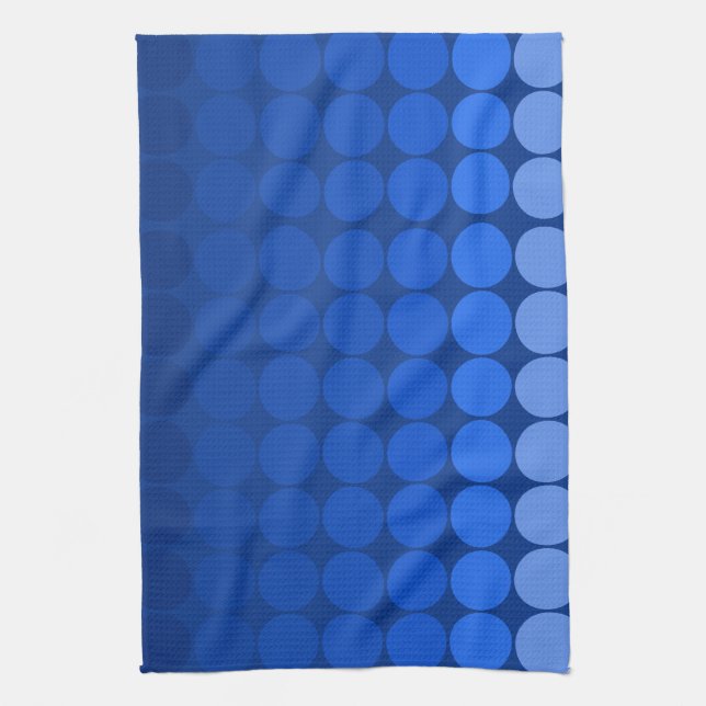 Linge De Cuisine Cercles pop mods en bleu (Vertical)
