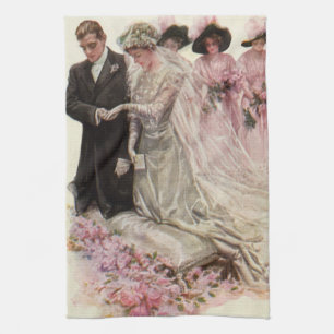 Linge De Cuisine Cérémonie de Mariage victorienne vintage Mariée et