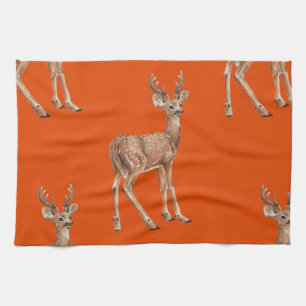 Linge De Cuisine Cerf en rouge