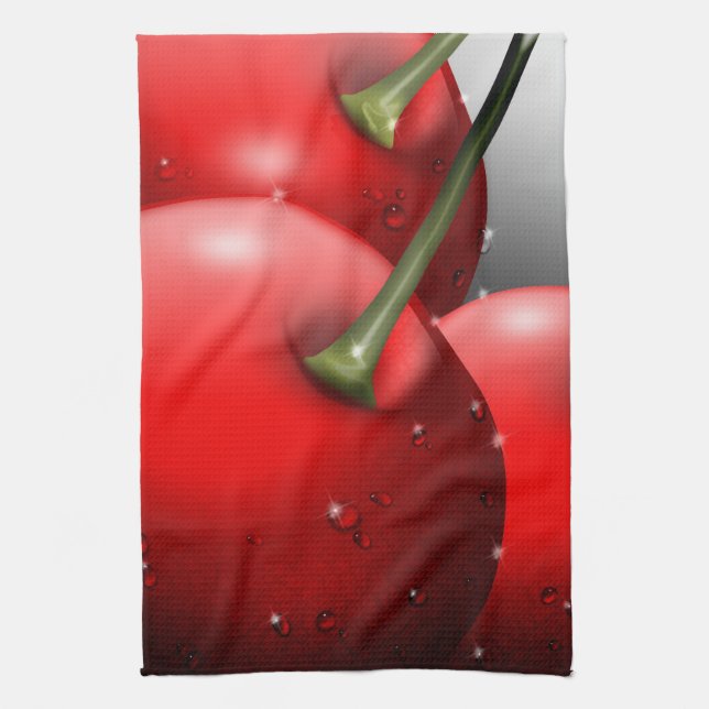 Linge De Cuisine Cerises avec gouttes de ragoût (Vertical)