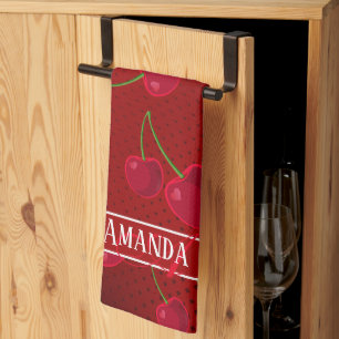 Linge De Cuisine Cerises rouges brillantes
