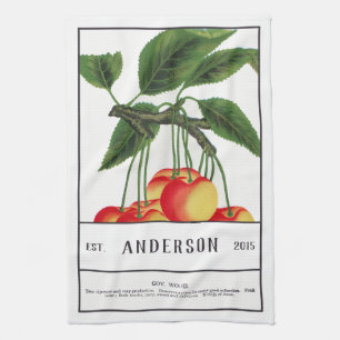 Linge De Cuisine Cerisier acide botanique personnalisable