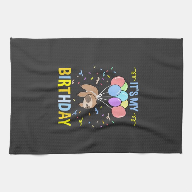 Linge De Cuisine C'est Mon Anniversaire T-Shirt de Paresseux (Horizontal)