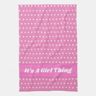 Linge De Cuisine C'Est Une Fille Rose Bright Pois Fille