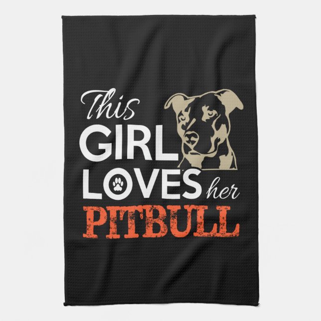 Linge De Cuisine cette fille adore son pitbull (Vertical)