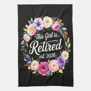 Linge De Cuisine Cette fille est retraitée 2026 Floral Retiret