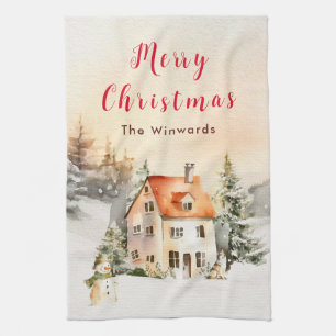 Linge De Cuisine Chalet de vacances d'hiver Joyeux Noël
