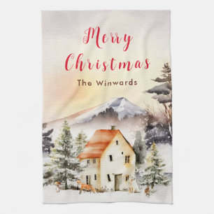 Linge De Cuisine Chalet de vacances d'hiver Joyeux Noël