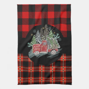 Linge De Cuisine Chariot de Noël Rouge Buffalo