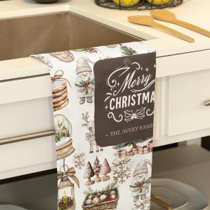 Linge De Cuisine Charming Winter Scène avec les oiseaux et les cade