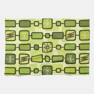 Linge De Cuisine Chartreuse de l'art géométrique atomique rétro