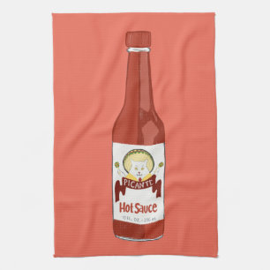 Linge De Cuisine Chat de SAUCE CHAUDE avec des maracas et le rouge