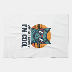 Linge De Cuisine Chat Drôle Pense Que Je Suis Cool Vintage
