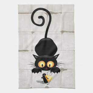 Linge De Cuisine Chat et souris avec des personnages de dessin amus