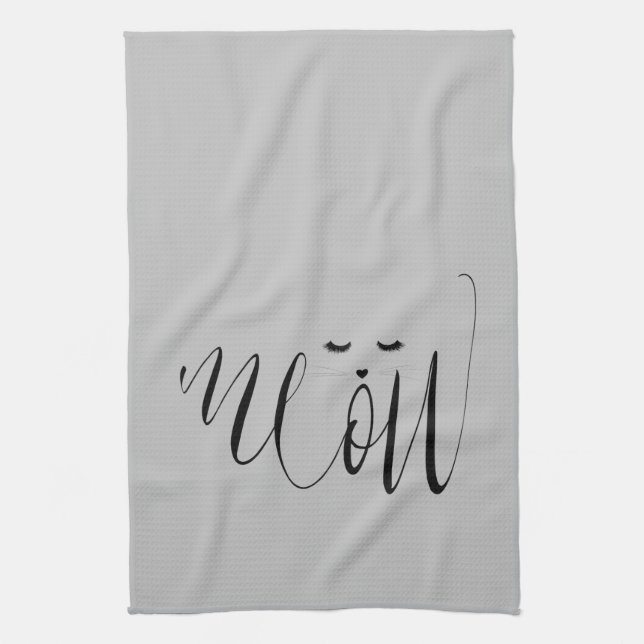 Linge De Cuisine Chat Grey Meow (Vertical)