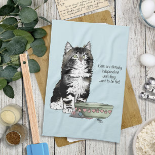 Linge De Cuisine Chat Gris Indépendant Tabby Bleu Mignon Drôle