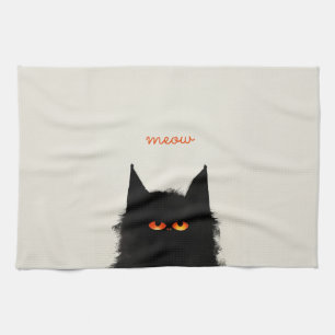 Linge De Cuisine Chat noir grumeux