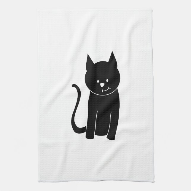 Linge De Cuisine Chat noir mignon (Vertical)