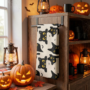 Linge De Cuisine Chat noir mignon Halloween