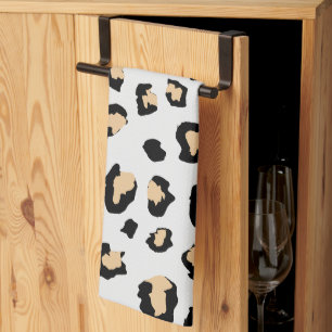 Linge De Cuisine Chat sauvage léopard de la peau Brown noire