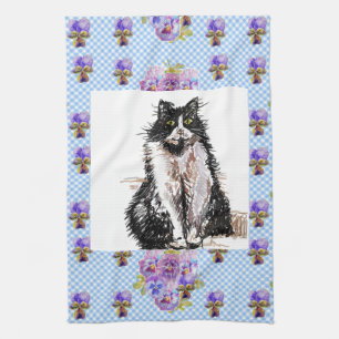 Linge De Cuisine Chat Tuxedo Dessin Mignon Chats Noir Blanc