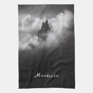 Linge De Cuisine Château gothique d'Halloween Décor noir