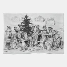 Chats à Noël Louis Wain