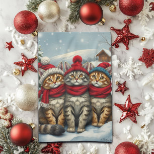 Linge De Cuisine Chats dans l'arrière-pays d'hiver de Preppy et l'h