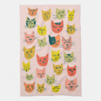 Chats mignons colorés Chatons rose