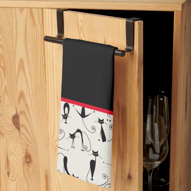 Linge De Cuisine Chats noirs Kooky (Pliage en tiers)