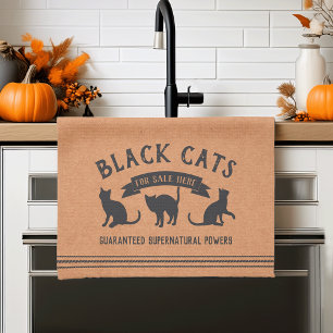 Linge De Cuisine Chats noirs Vintages d'Halloween