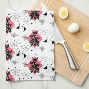 Linge De Cuisine Chats rétro Starburst atomique moderne milieu du s