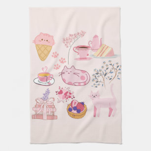 Linge De Cuisine Chats Roses Coziness