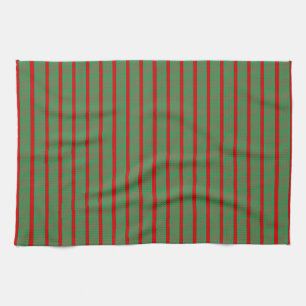 Linge De Cuisine Chaussette de Noël Rouge Vert sur Rouge Vert