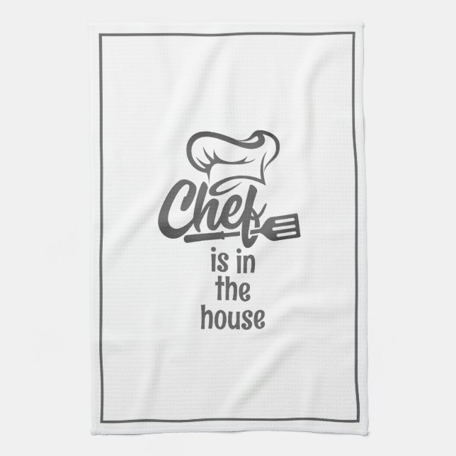 Linge De Cuisine CHEF Moderne EST DANS LA MAISON Drôle Citation (Vertical)