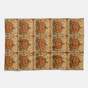 Linge De Cuisine Chemin de table Halloween Citrouille Vintage