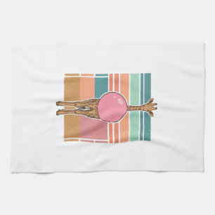 Linge De Cuisine Chemise à motif de girafe vintage avec gravure de