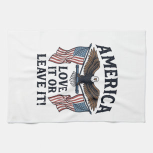 Linge De Cuisine Chemise aigle patriotique America Love It Or Leave